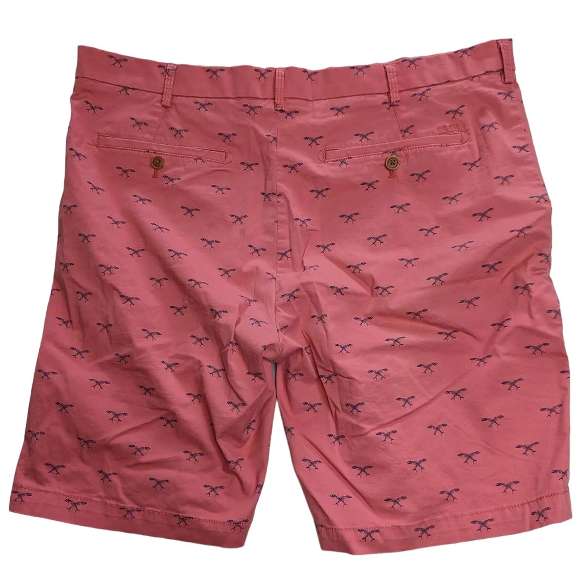 IZOD Saltwater Stretch Salmon Pink Chino Shorts Fish Bones 38 Golf Beach Casual