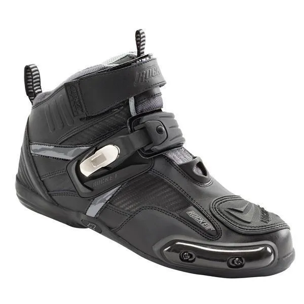 Joe Rocket 'Atomic' Mens Black/Grey Leather Motorcycle Boots