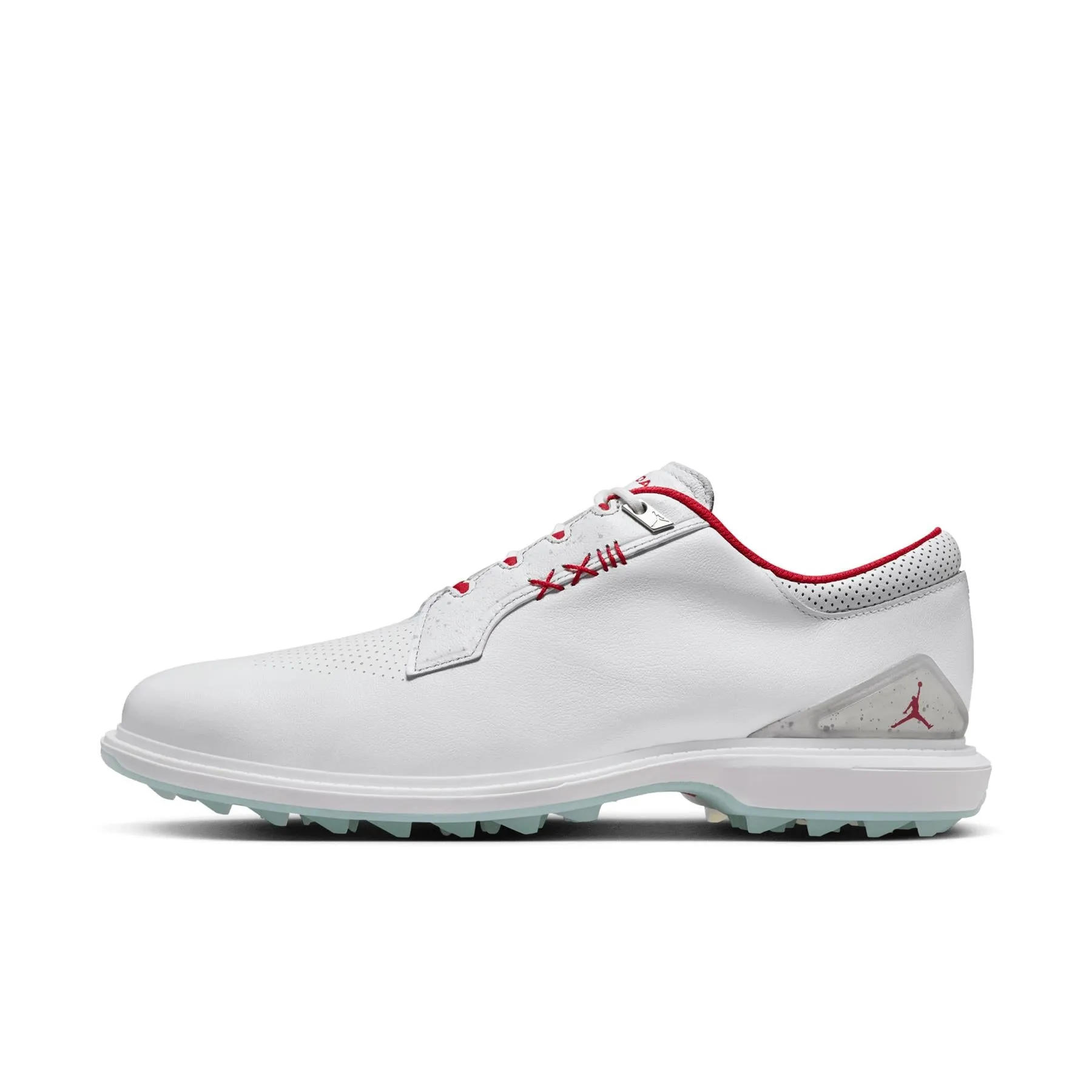 Jordan ADG 5 Golf Shoes White/Fire Red/Metallic Silver/Blue Tint - SU24