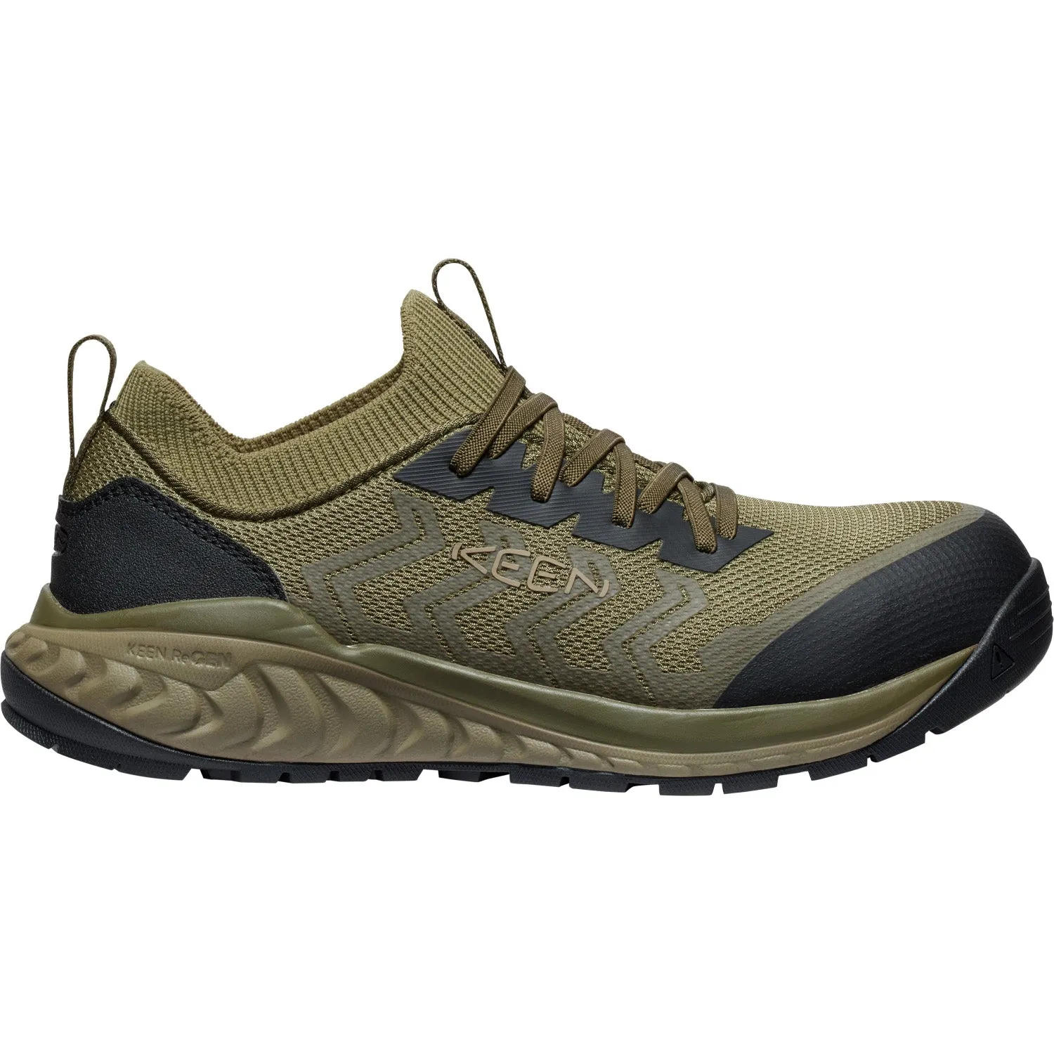 Keen Utility Mens Arvada Shift CT Martini Olive/Black Synthetic Work Shoes