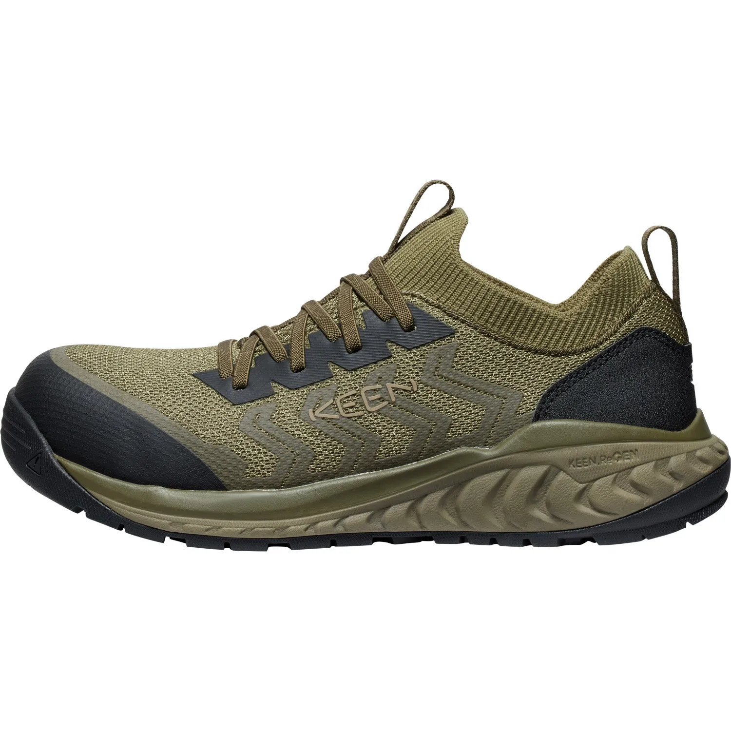 Keen Utility Mens Arvada Shift CT Martini Olive/Black Synthetic Work Shoes