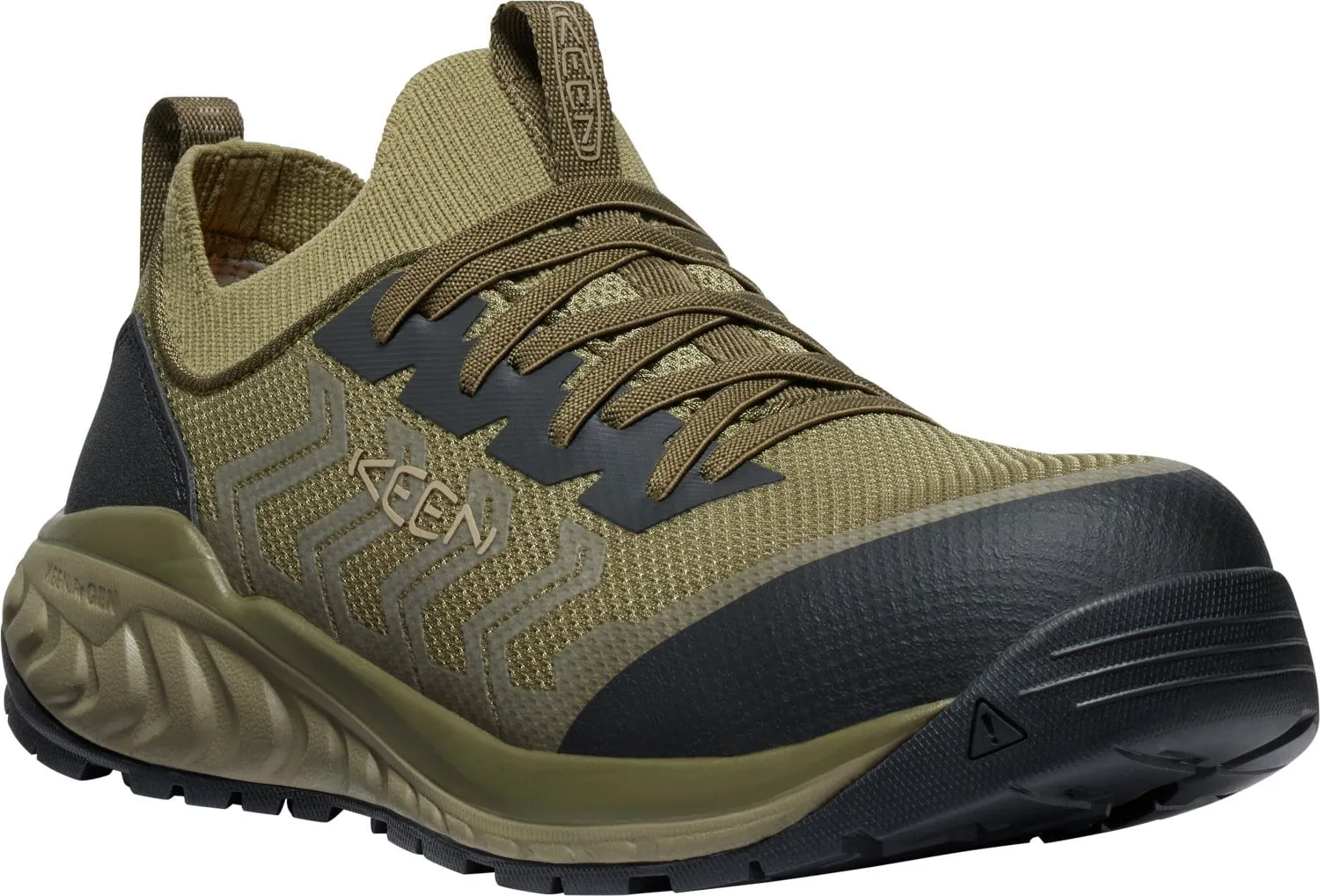 Keen Utility Mens Arvada Shift CT Martini Olive/Black Synthetic Work Shoes