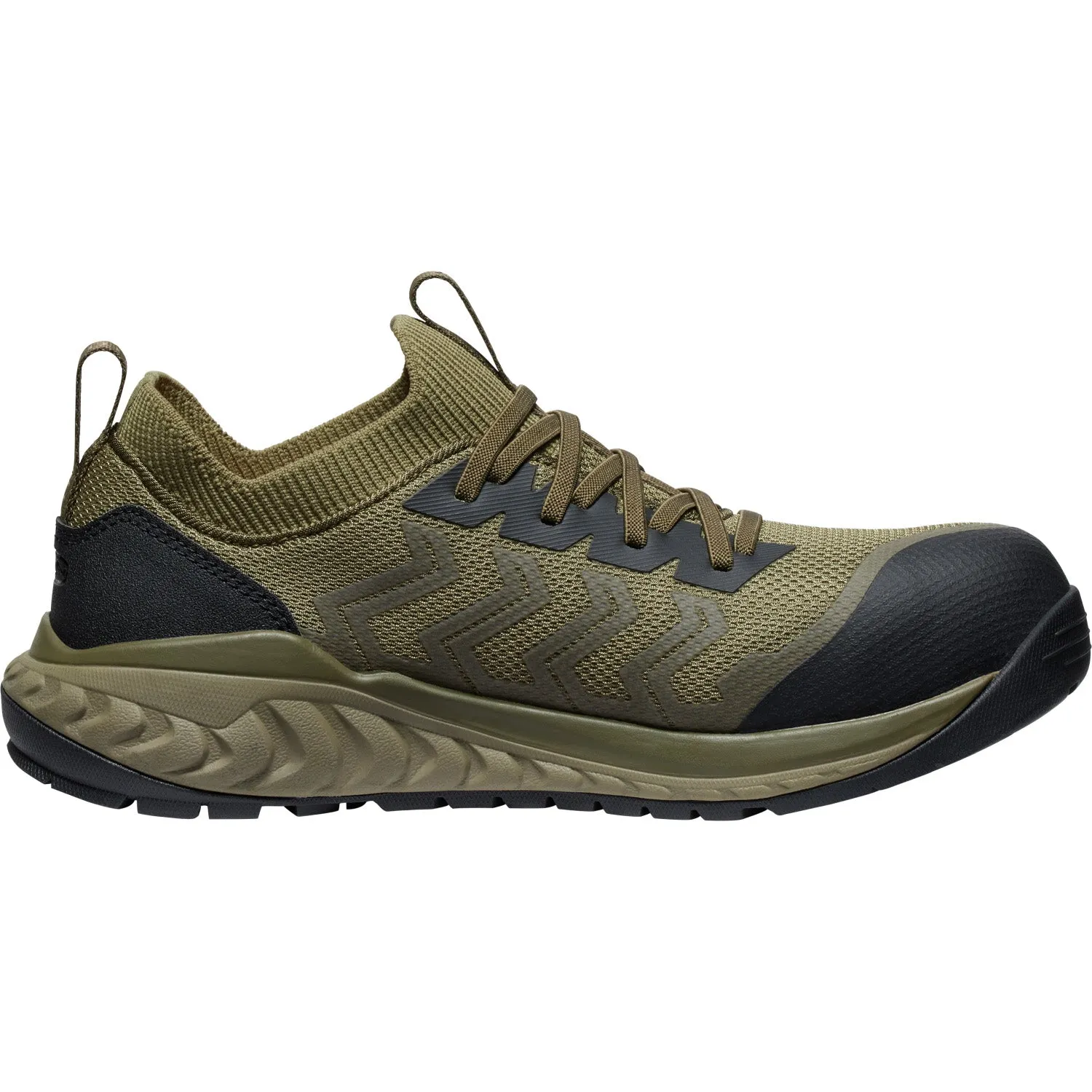 Keen Utility Mens Arvada Shift CT Martini Olive/Black Synthetic Work Shoes