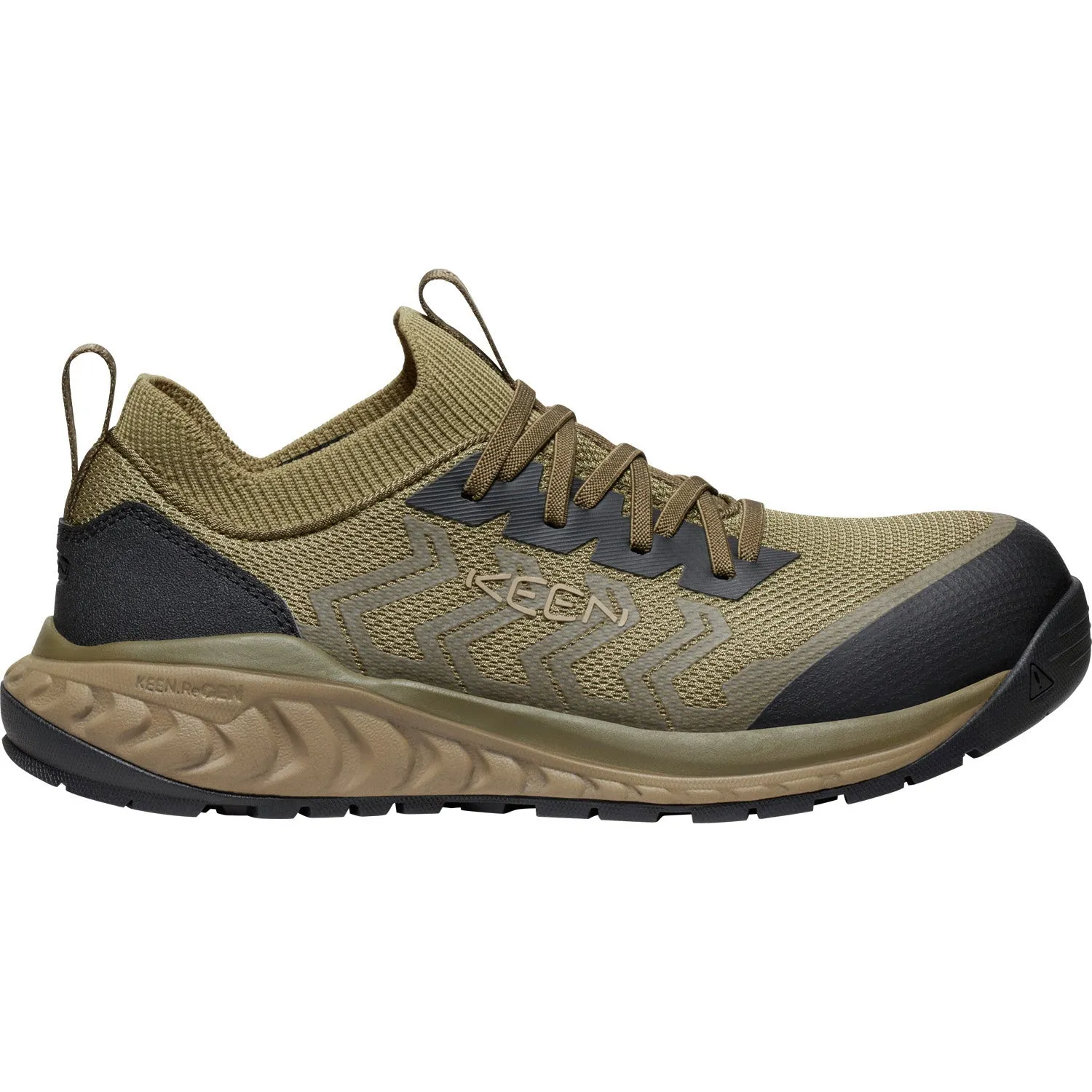 Keen Utility Mens Arvada Shift CT Martini Olive/Black Synthetic Work Shoes