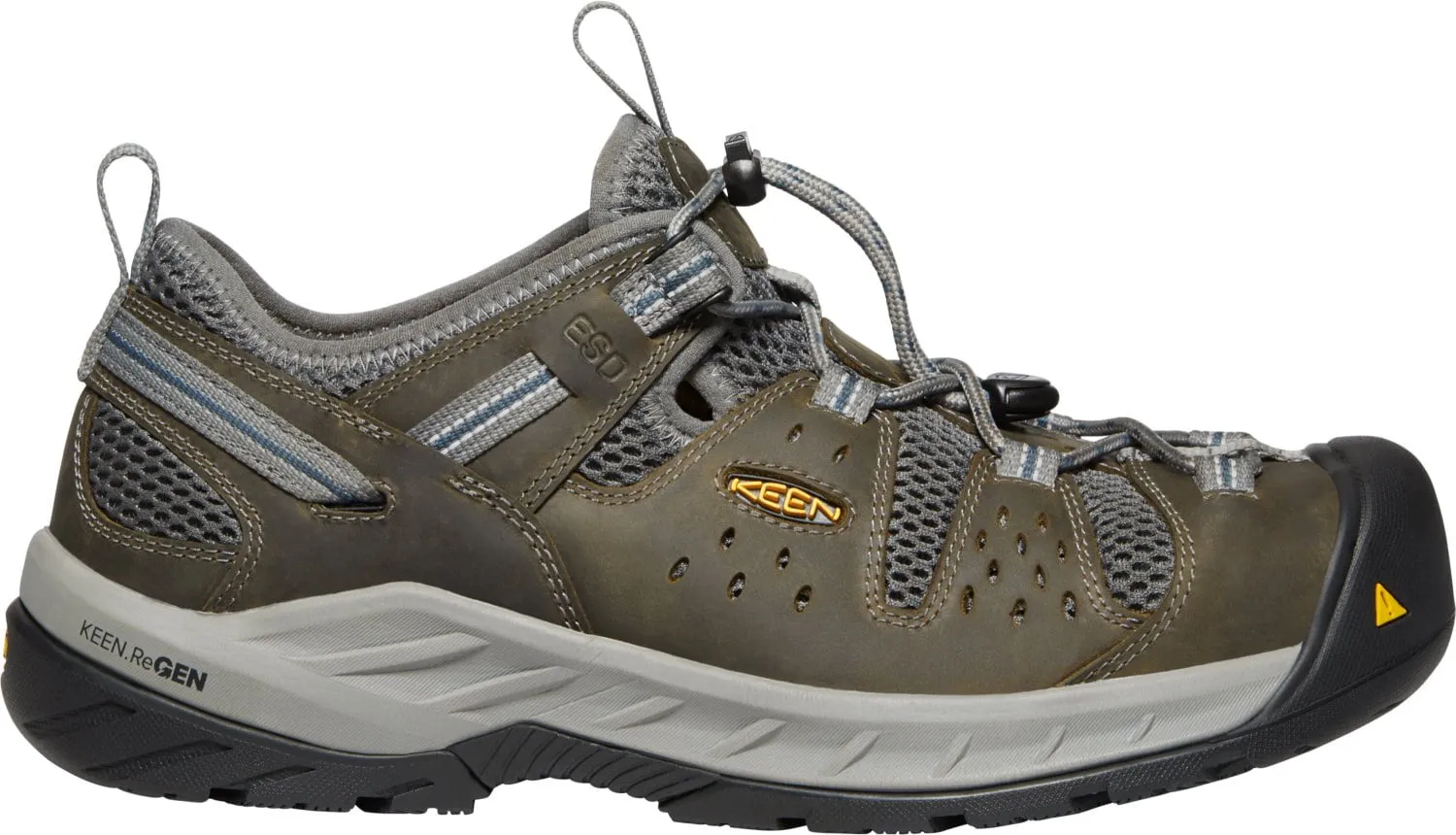 Keen Utility Mens Atlanta Cool II ESD Gargoyle/Midnight Navy Leather Work Shoes