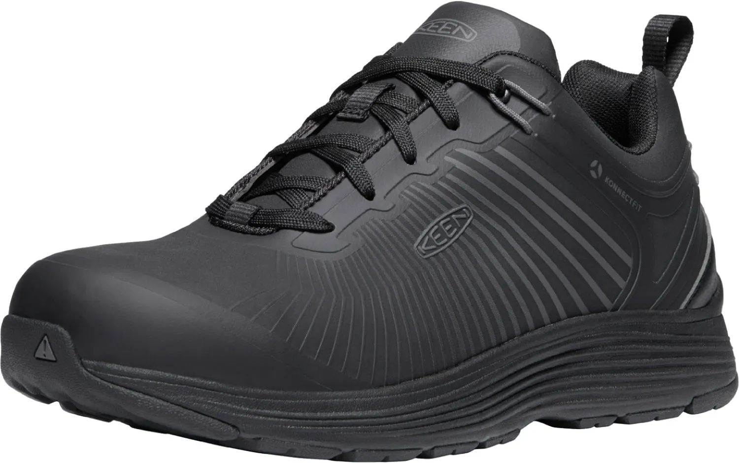 Keen Utility Mens Sparta XT Black/Black Faux Leather Work Shoes