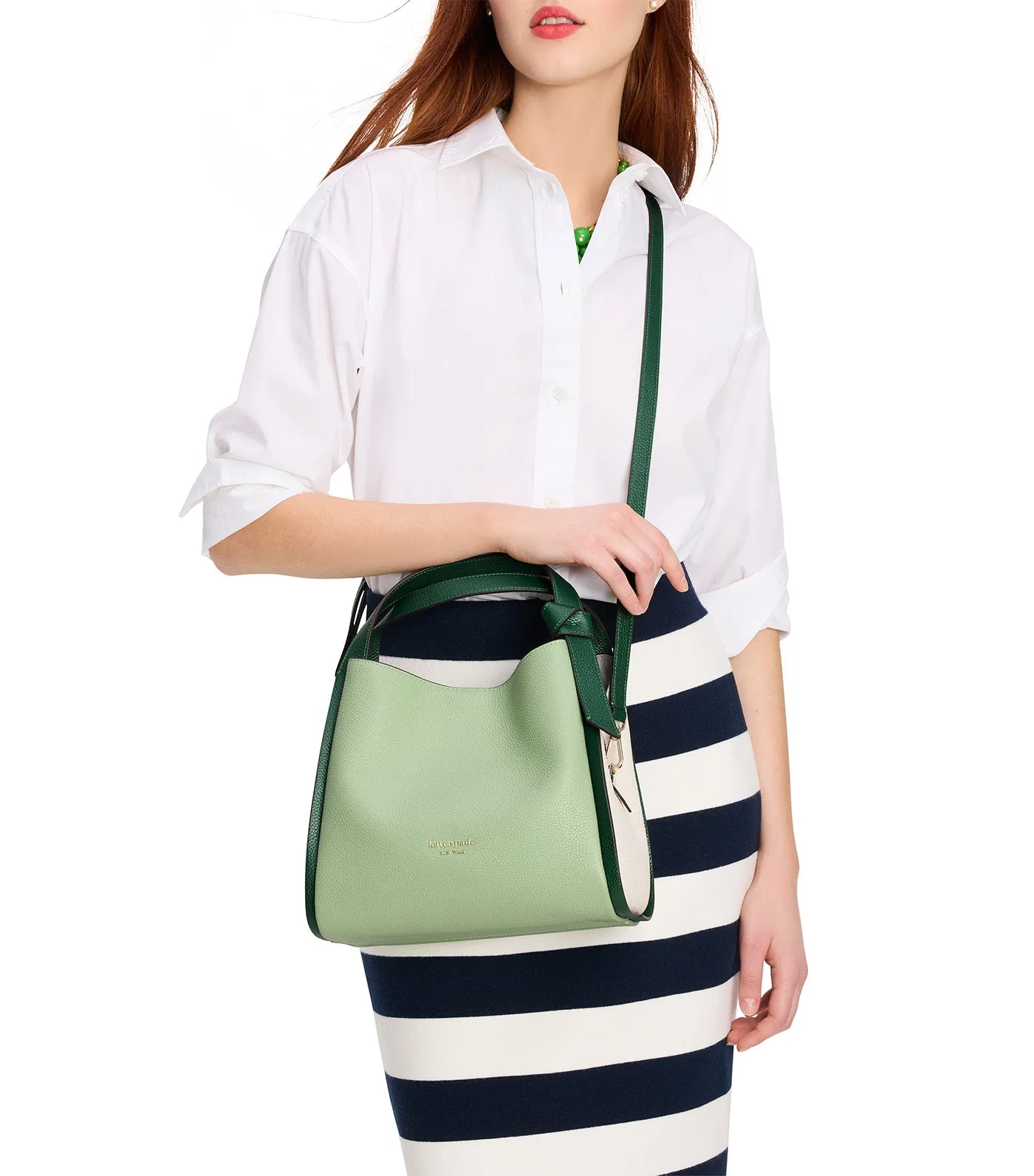 Knott Colorblocked Medium Crossbody Tote - Beach Glass Multi