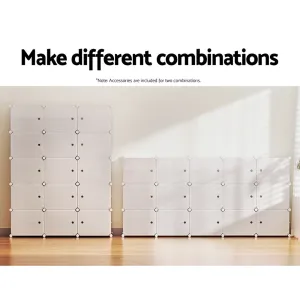 Large White Shoe Cabinet, 15-Cube, Eco-friendly, Artiss