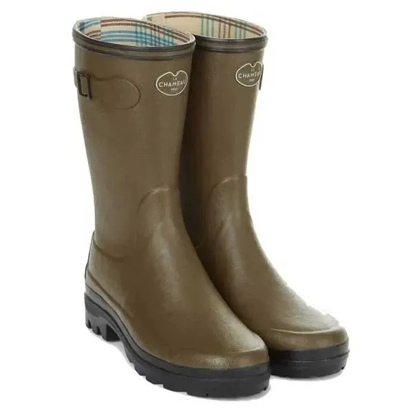 LE CHAMEAU Boots - Ladies Giverny Jersey Lined Bottillon - Dark Green