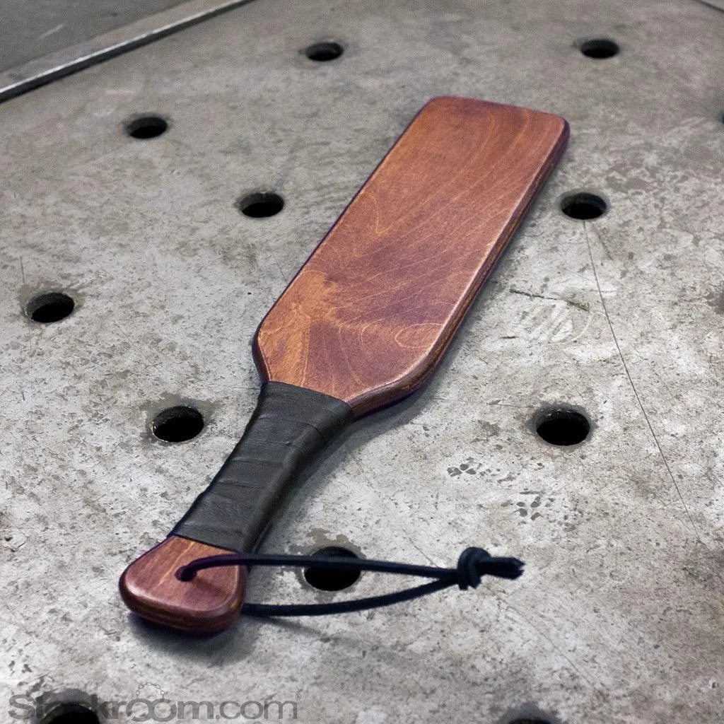 Leather Wrapped Wood Spanking Paddle