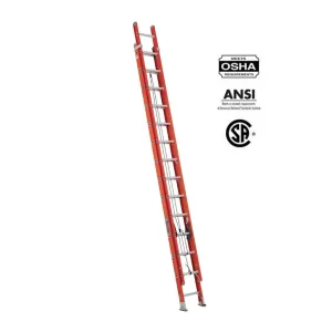 LOUISVILLE FE3228 28 ft. Fibreglass Multi-Section Extension Ladder with 300 lb. Load Capacity Type IA Duty Rating