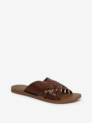 LUNA BLU Brown Multi-Strapped Sandals