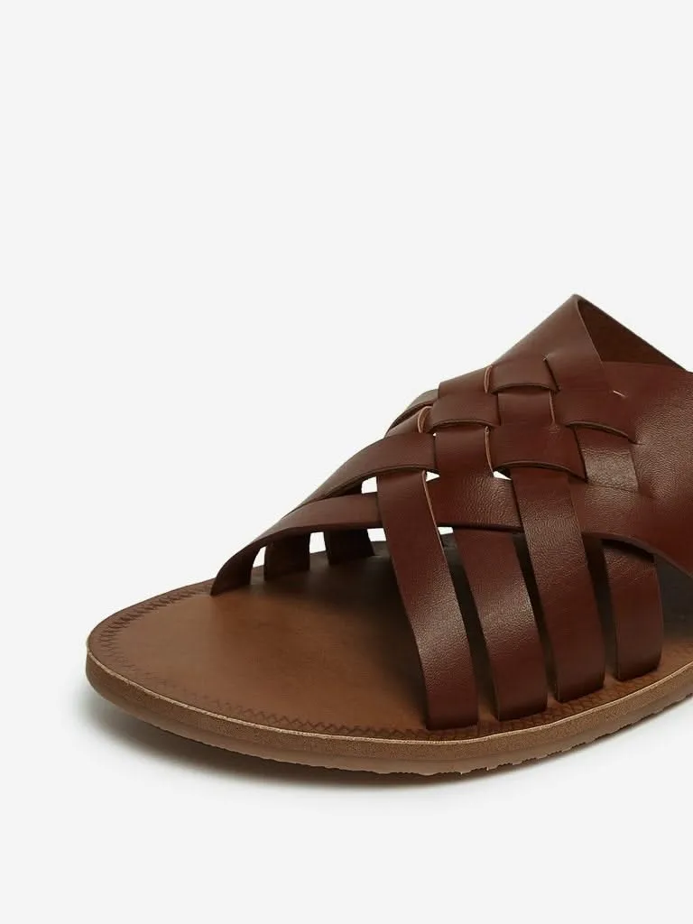 LUNA BLU Brown Multi-Strapped Sandals