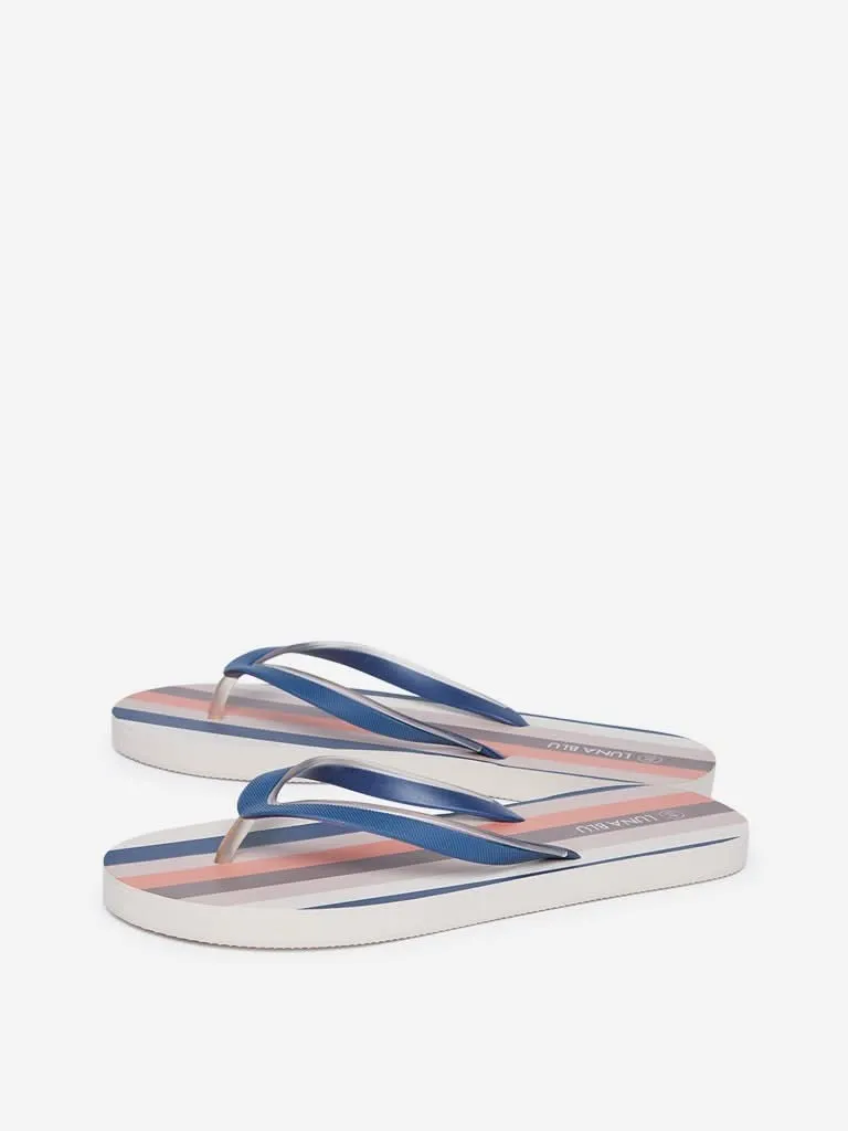 Luna Blu Multicolour Stripe Design Flip-Flops