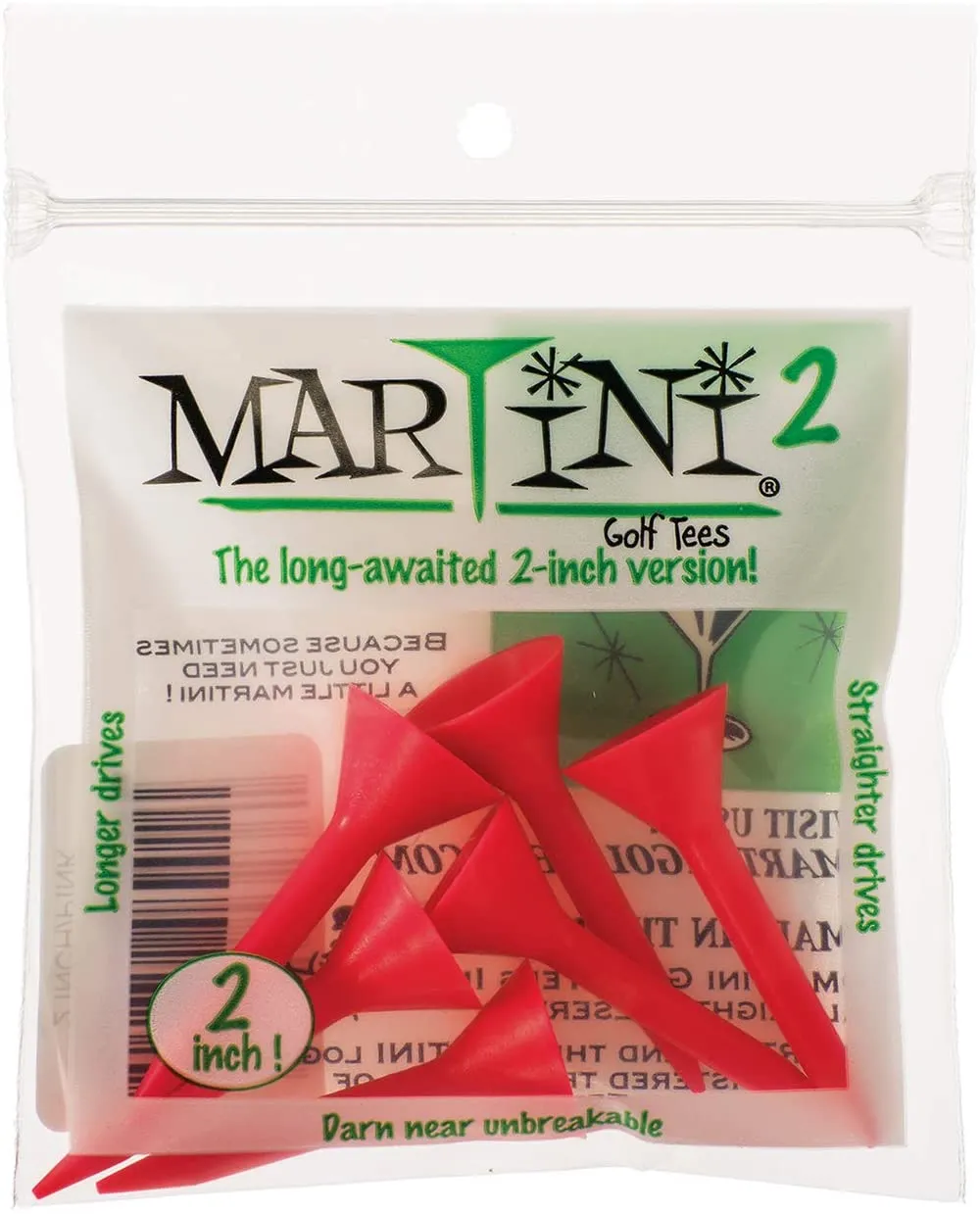 Martini Tees - 2" Short - 6 Pack