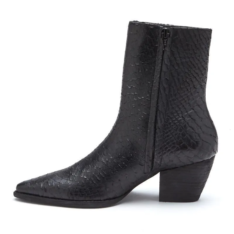 Matisse Caty Ankle Boot in Black Snake