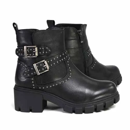 Milwaukee Leather Women's Siren Premium Black Leather Studded Fashion