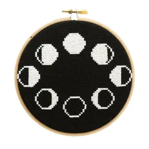 Moon Phases Black Kit (Counted Cross Stitch)