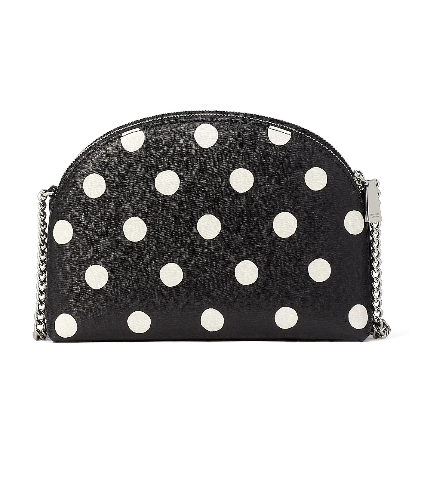 Morgan Sunshine Dot Double-Zip Dome Crossbody Black Multi