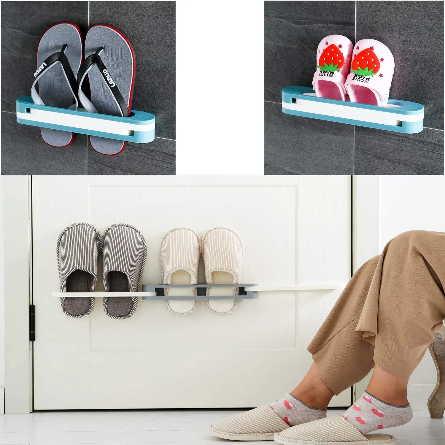 Multifunction Folding Slippers / Shoes Hanger Organizer Rack