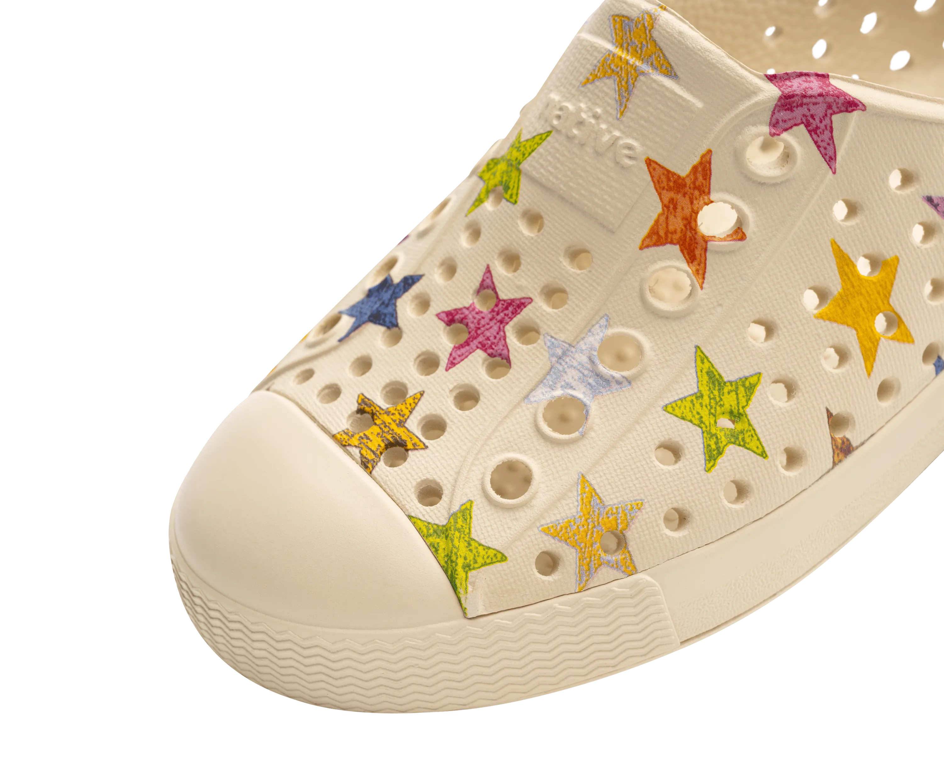 Native Jefferson Print Shoes - Bone White / Bone White / Multi Stars