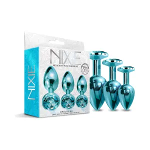 Nixie Metal Butt Plug Trainer Set 3-Piece Blue Metallic