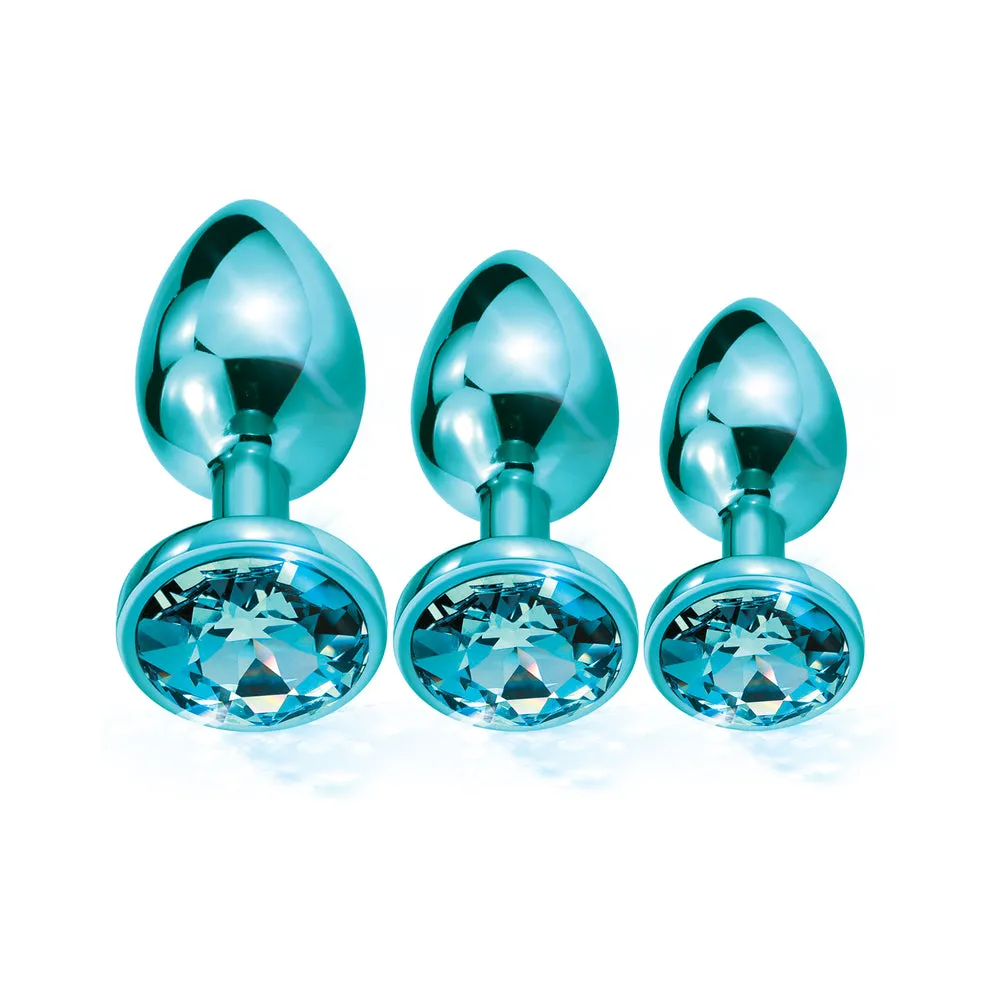 Nixie Metal Butt Plug Trainer Set 3-Piece Blue Metallic