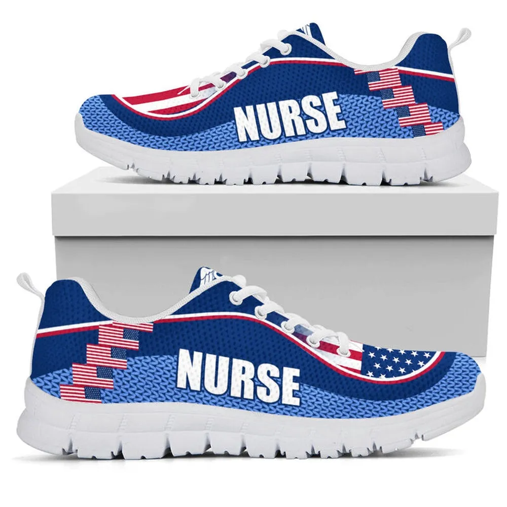 Nurse Sneaker, Nurse America Flag Shoes Sneakers, Best Shoes For Nurses