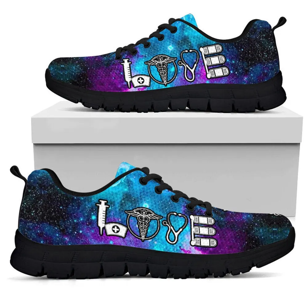 Nurse Sneaker, Nurse Love Galaxy Sneakers Shoes, Best Shoes For Nurses