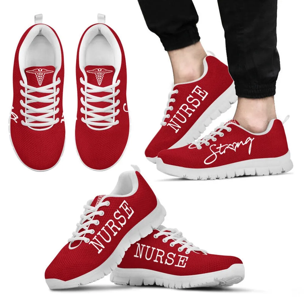 Nurse Sneaker, Nurse Strong Red Sneakers Shoes, Best Shoes For Nurses