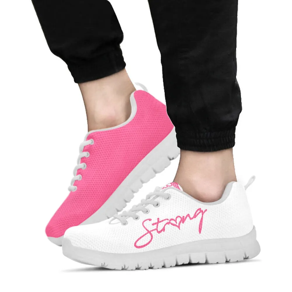 Nurse Sneaker, Nurse-Strong Symbol Pink White Sneakers, Best Shoes For Nurses