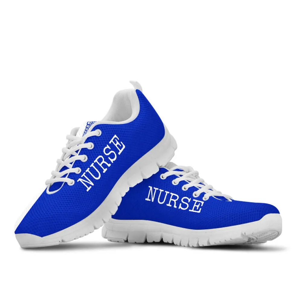 Nurse Sneaker, Nurse Strong White Royal Blue Sneakers, Best Shoes For Nurses