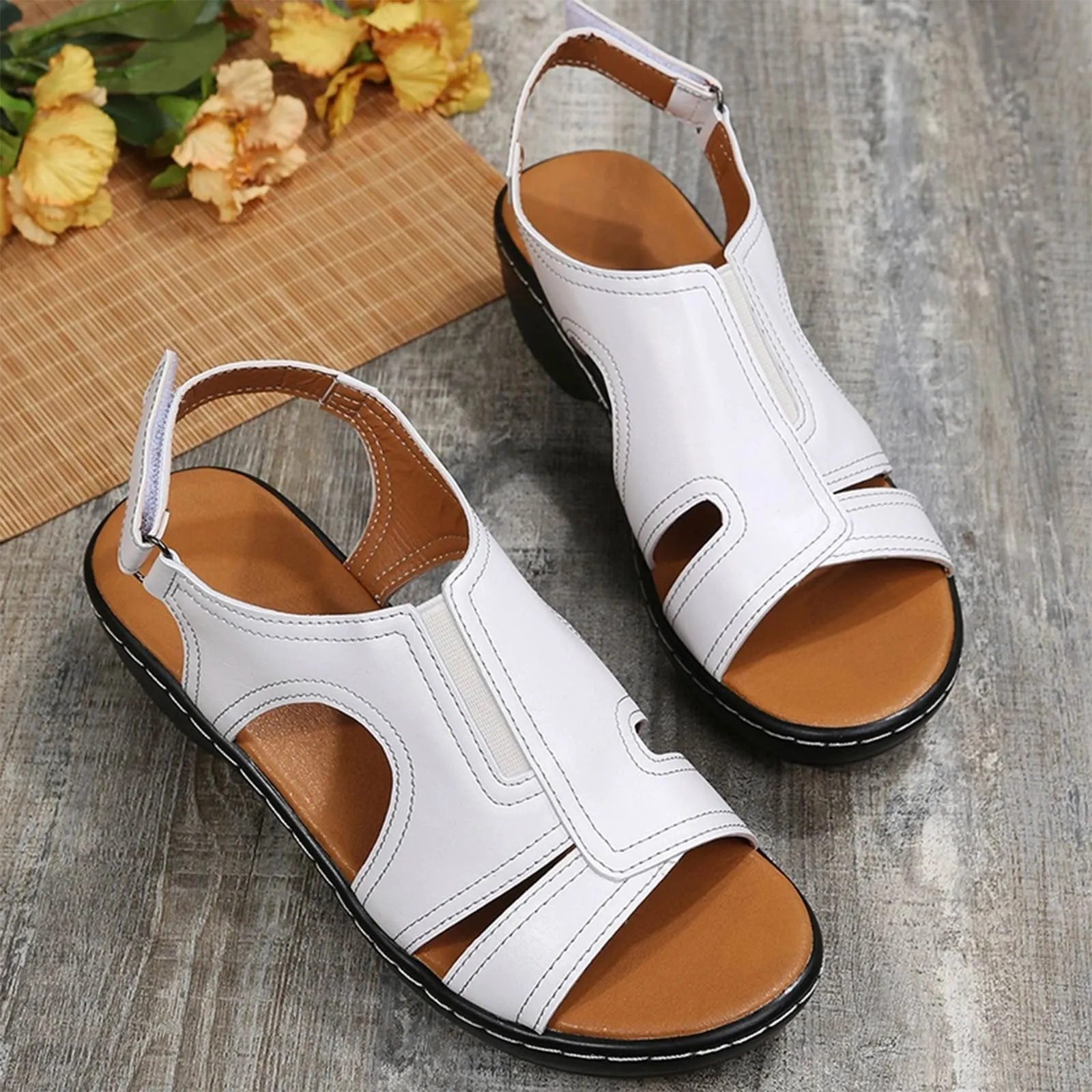 OCW Best Walking Sandals For Women Peep Toe Modern Summer