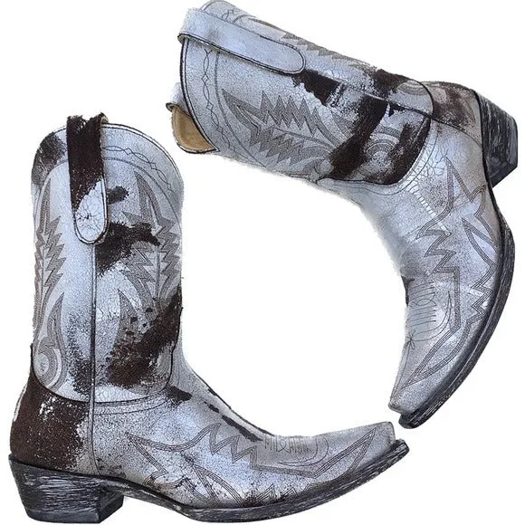 OLD GRINGO Aztec Metallic Silver Brown Short Cowgirl Cowboy Western Boots