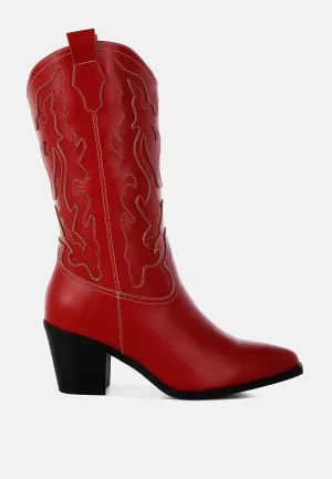 Pakito Patchwork Detail Cowboy Boots