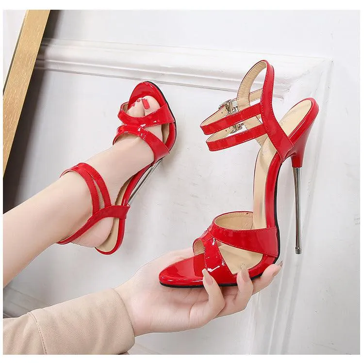 Patent Leather 16 cm Metal High Heel Sandals