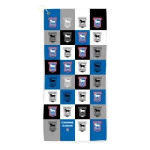 Personalised Ipswich Town Chequered Golf Towel