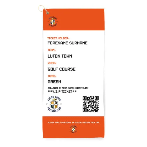 Personalised Ipswich Town FC Ticket Golf Towel