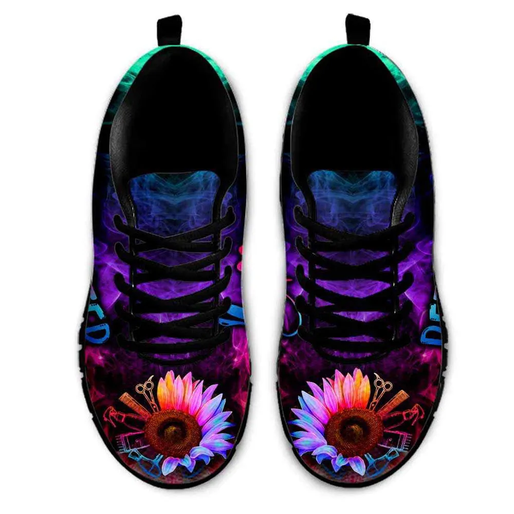 Pet Sitter Rainbow Sunflower Smoke Sneakers Shoes, Dog Print Shoes, Best Running Shoes, Unique Gifts For Dog Lovers