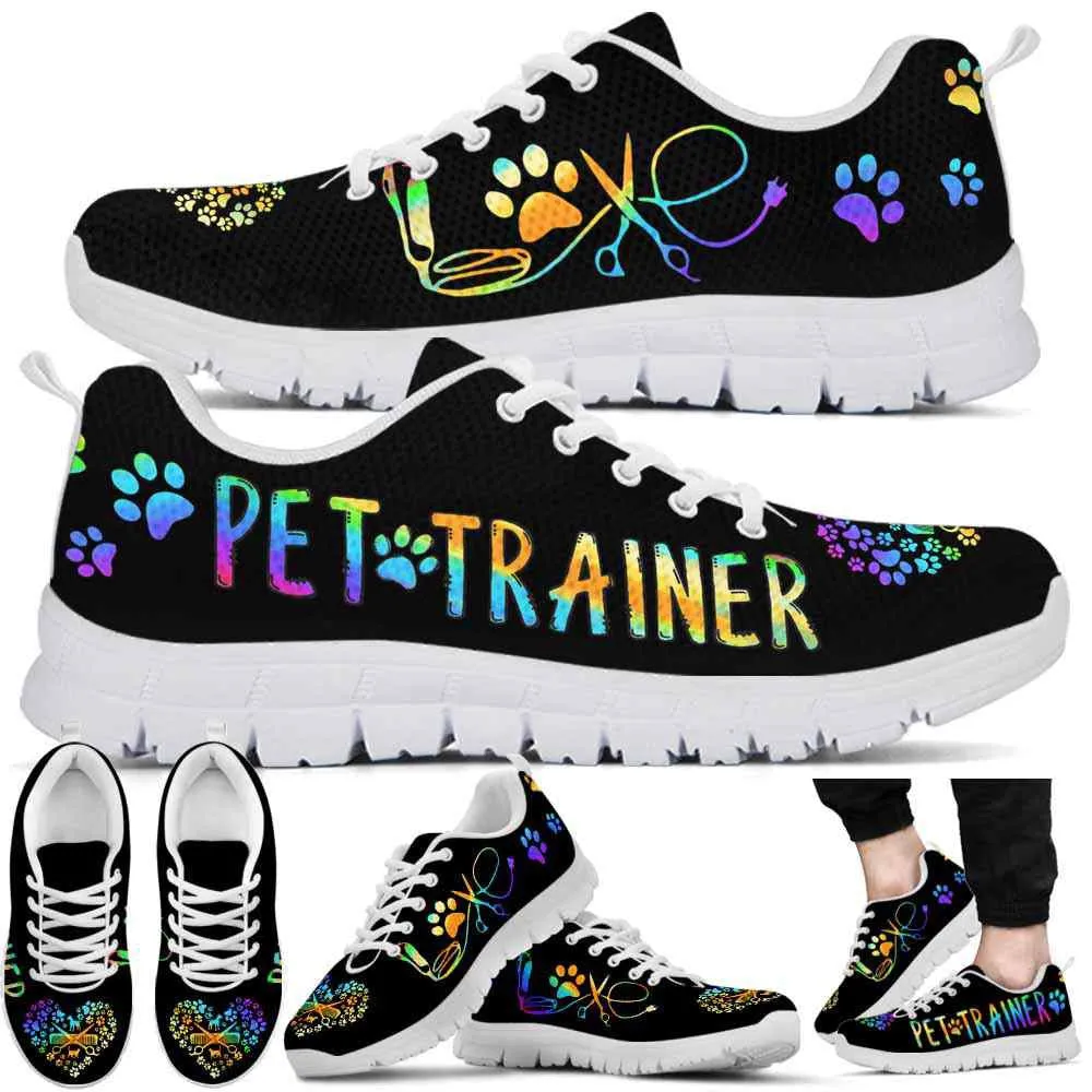 Pet Trainer Love Heart Sneakers Shoes, Dog Print Shoes, Best Running Shoes, Unique Gifts For Dog Lovers