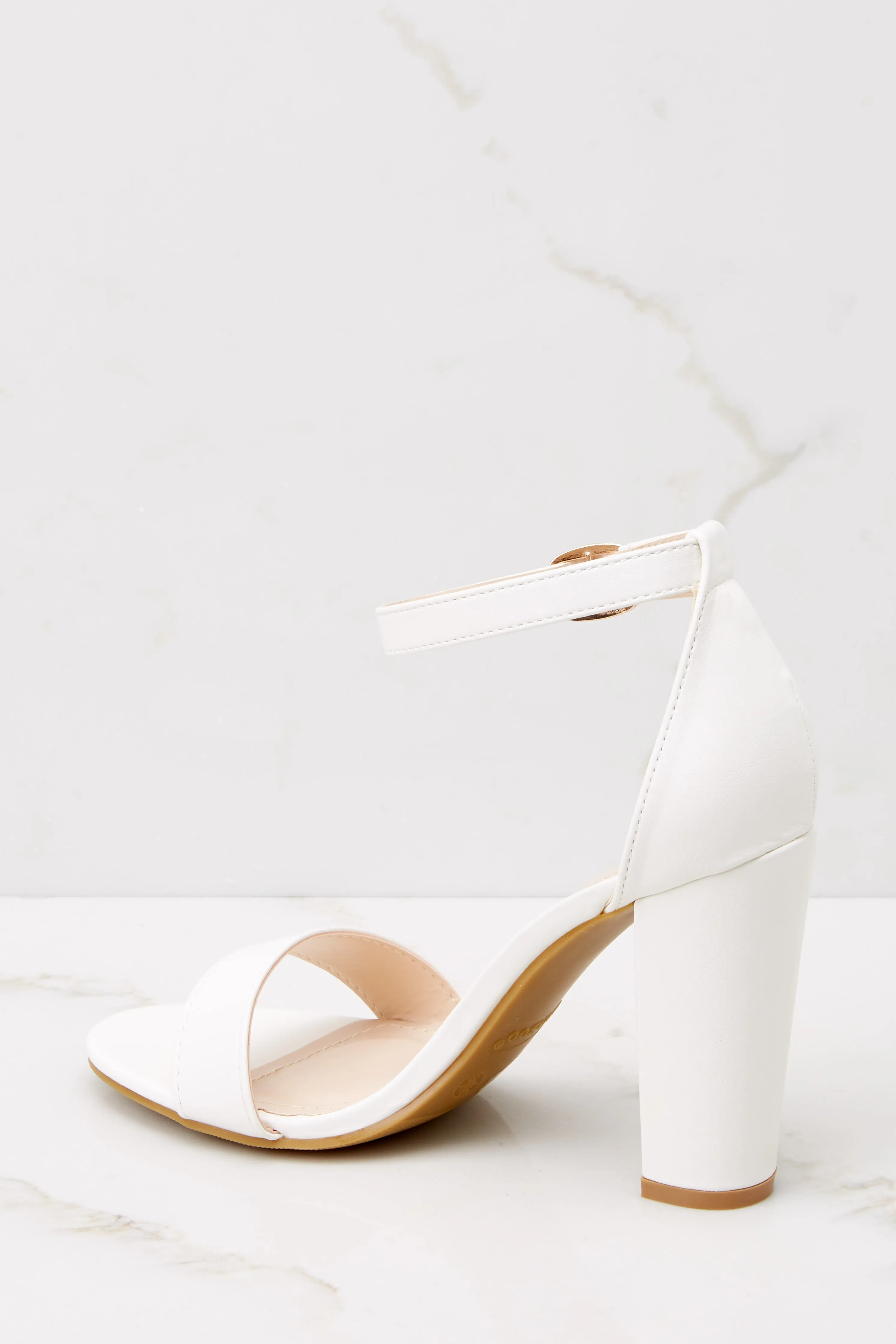 Plans To Dance White Ankle Strap Heels