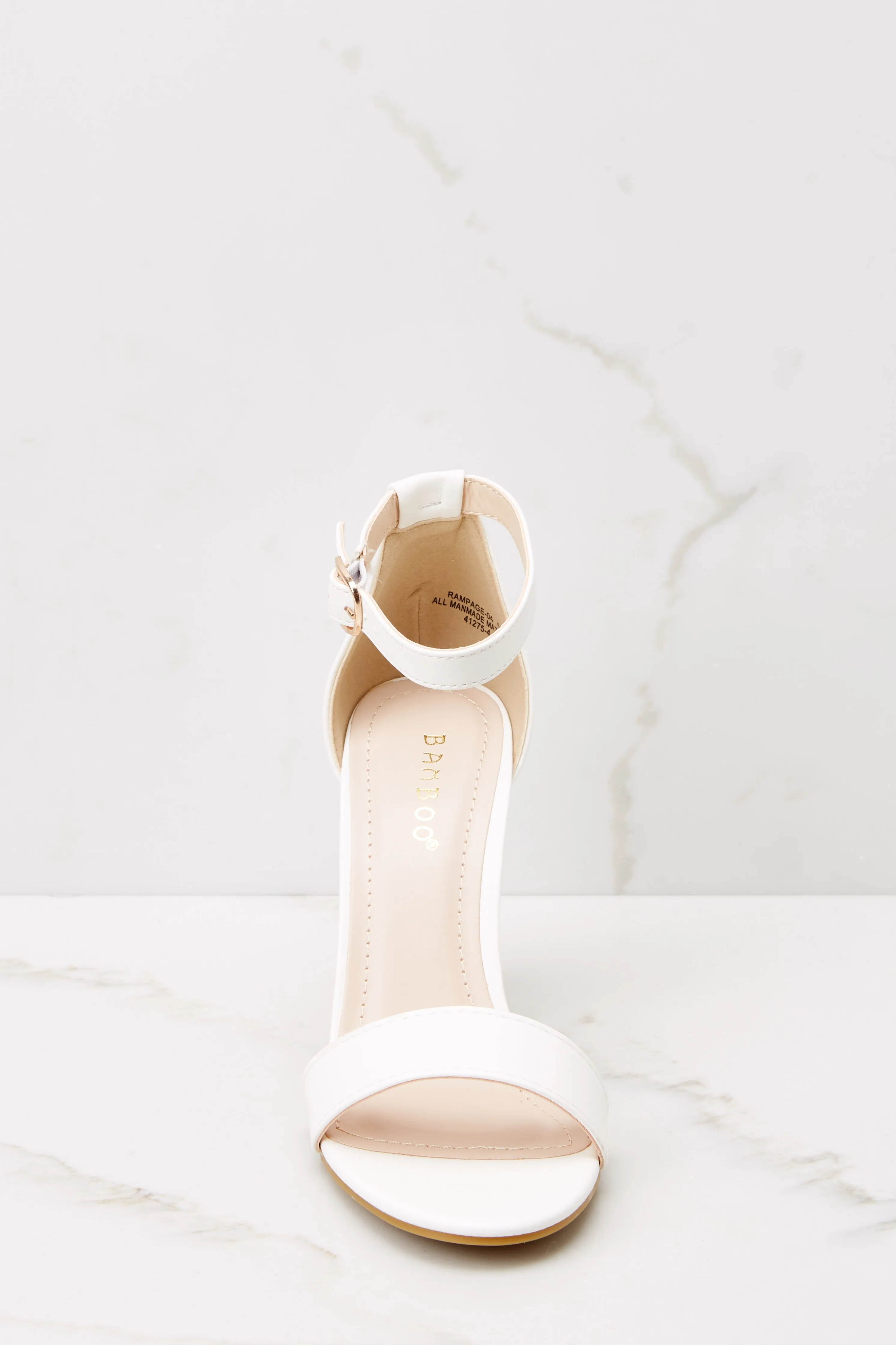 Plans To Dance White Ankle Strap Heels