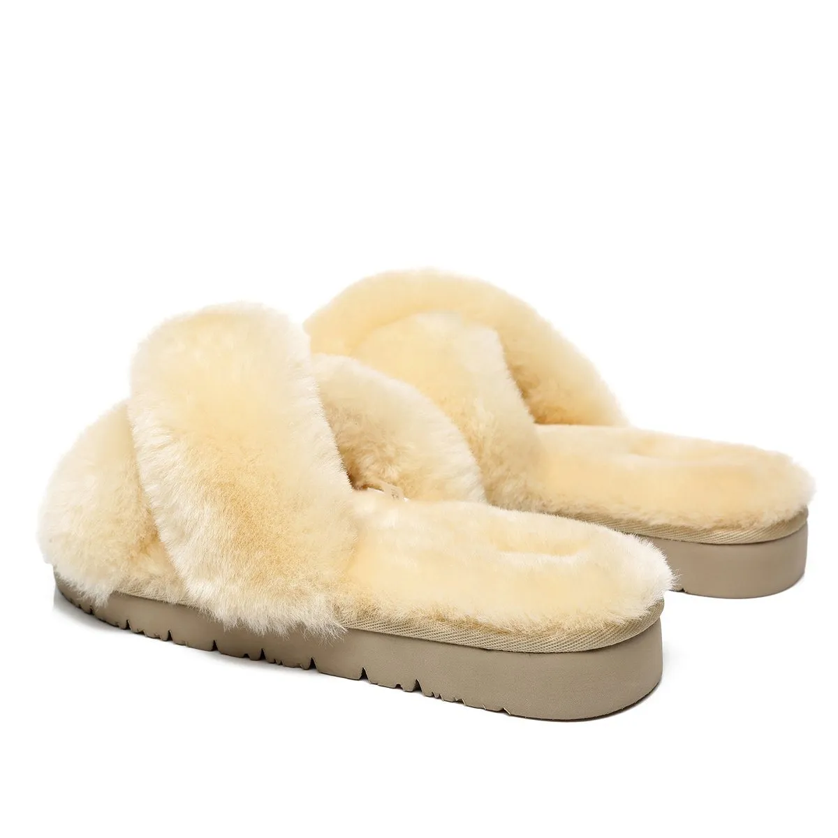 Premium Cross Fluff Ultra Comfort Sole UGG Slippers