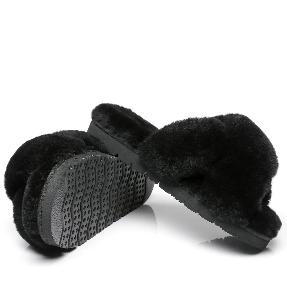 Premium Cross Fluff Ultra Comfort Sole UGG Slippers