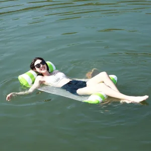 PVC Inflatable Hammock Adult Swimming Floating Row, Size: 120 x 70cm(Green Striped)