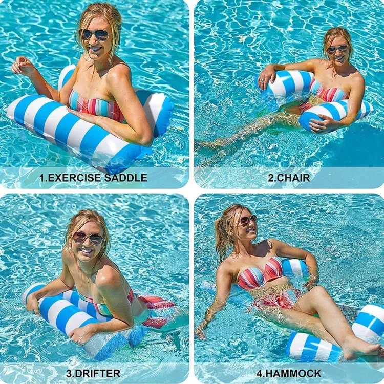 PVC Inflatable Hammock Adult Swimming Floating Row, Size: 120 x 70cm(Rose Red Striped)