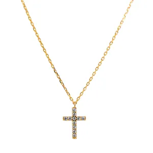 "CHRISTINA" Large Cross Pave CZ Necklace