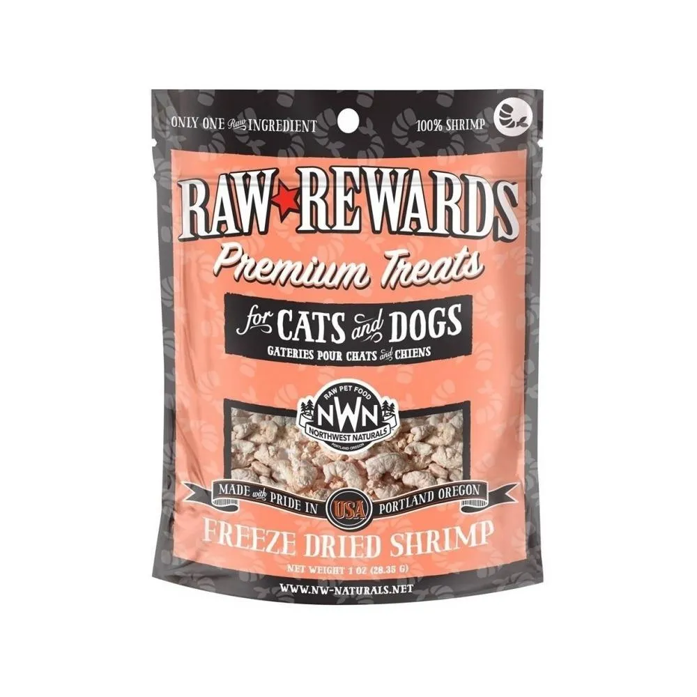 Raw Rewards Freeze Dried Shrimp Treats for Dogs & Cats