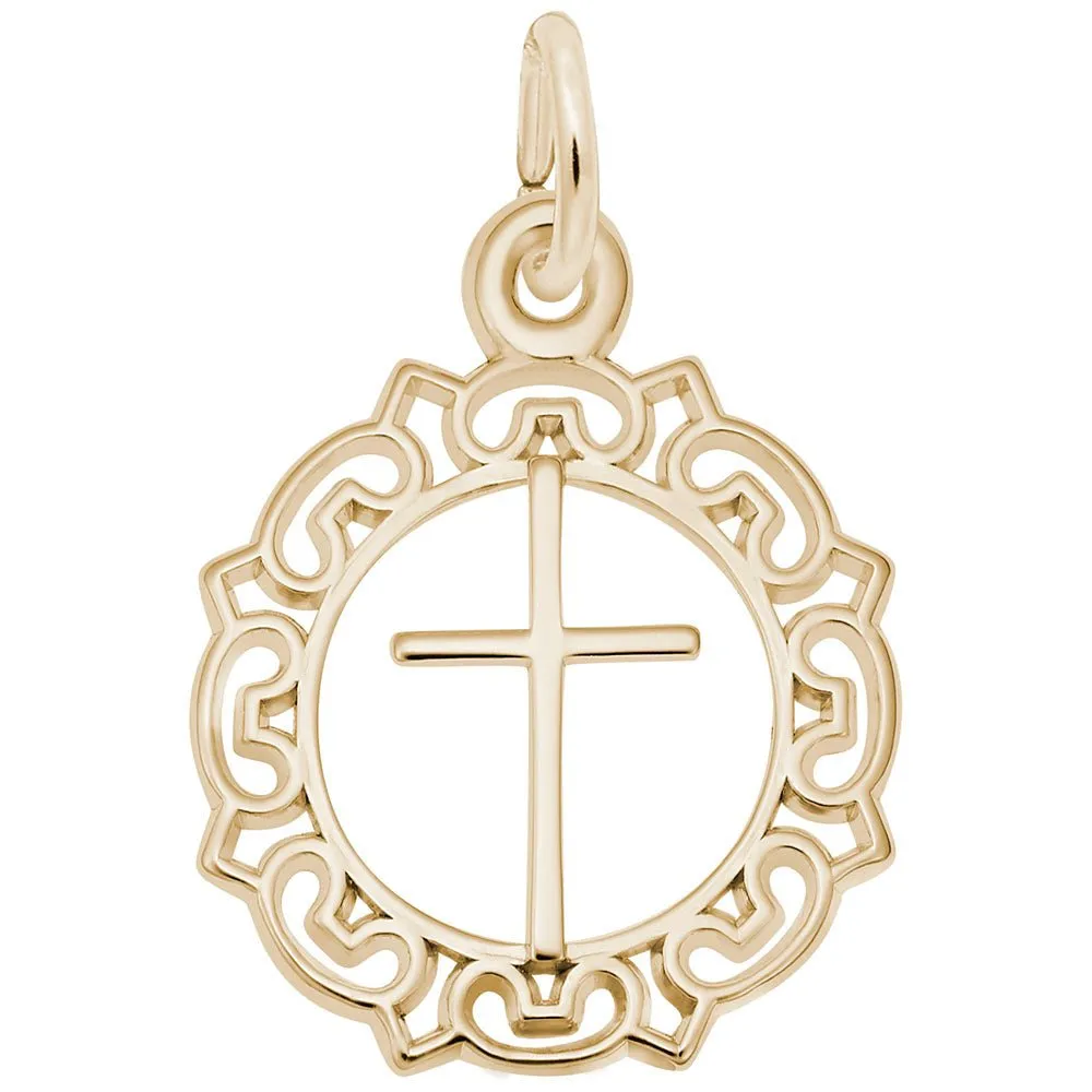 Rembrandt Charms - Cross with Ornate Border Charm - 0756