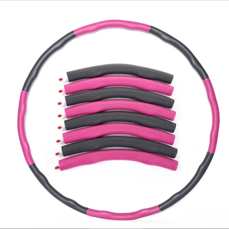 Removable Foam Thin Waist Fitness Ring(Pink Gray 8 Sections)